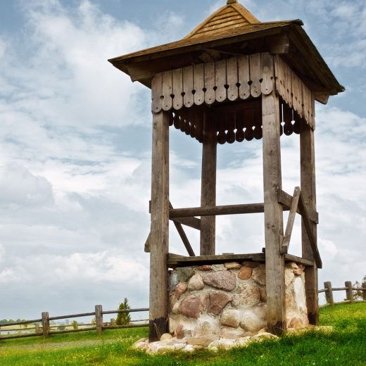 Water well on a hill