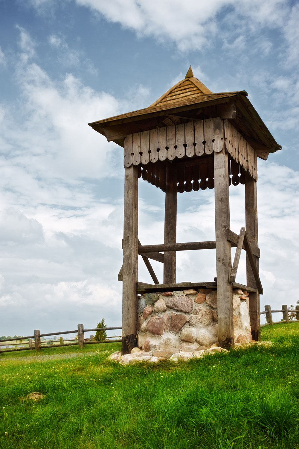 Water well on a hill